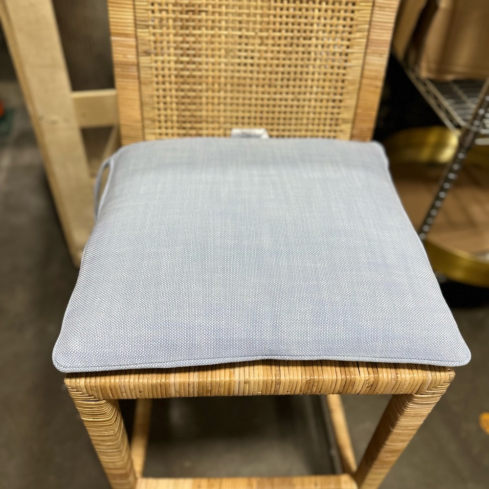 NEW Serena & Lily Eptos Dining Chair CUSHION-Perennials Basketweave Coastal Blue